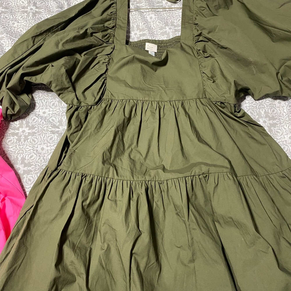 Kids Olive Green Dress
